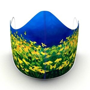 DAISY GLOW FINE ART FLOWER FASHION GRAPHIC MASK